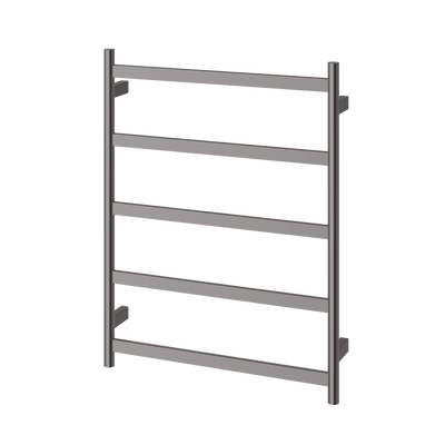 Phoenix Five Flat Bar Heated Towel Ladder 550mm x 740mm Brushed Carbon