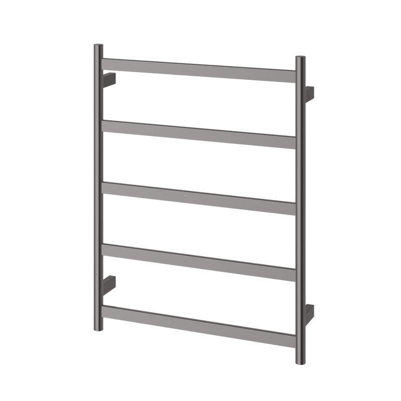 Phoenix Five Flat Bar Heated Towel Ladder 550mm x 740mm Brushed Carbon