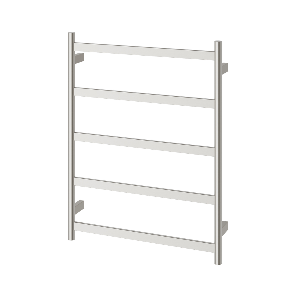 Phoenix Five Flat Bar Heated Towel Ladder 550mm x 740mm Brushed Nickel