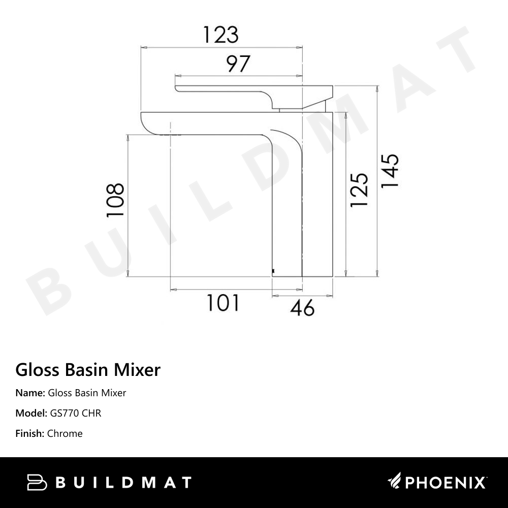 Gloss Basin Mixer Chrome