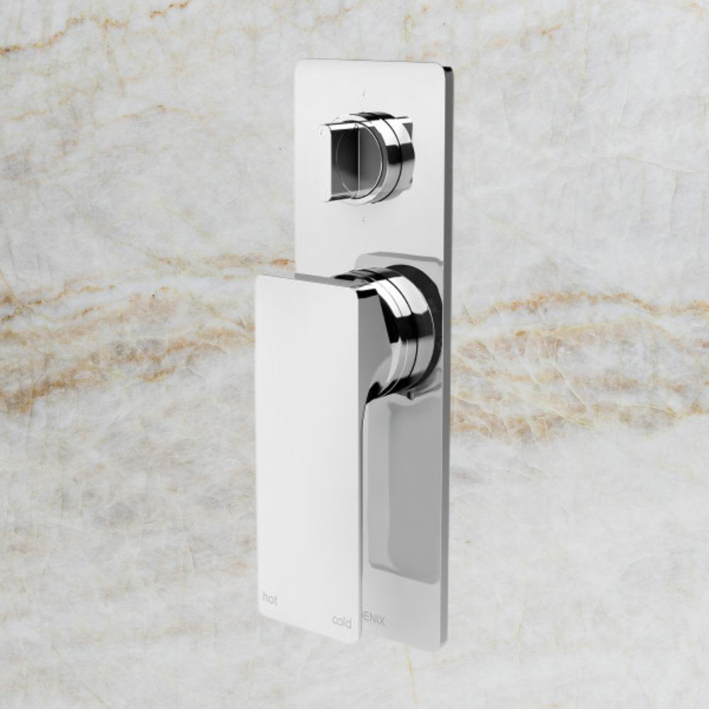 Gloss Shower / Bath Diverter Mixer Chrome