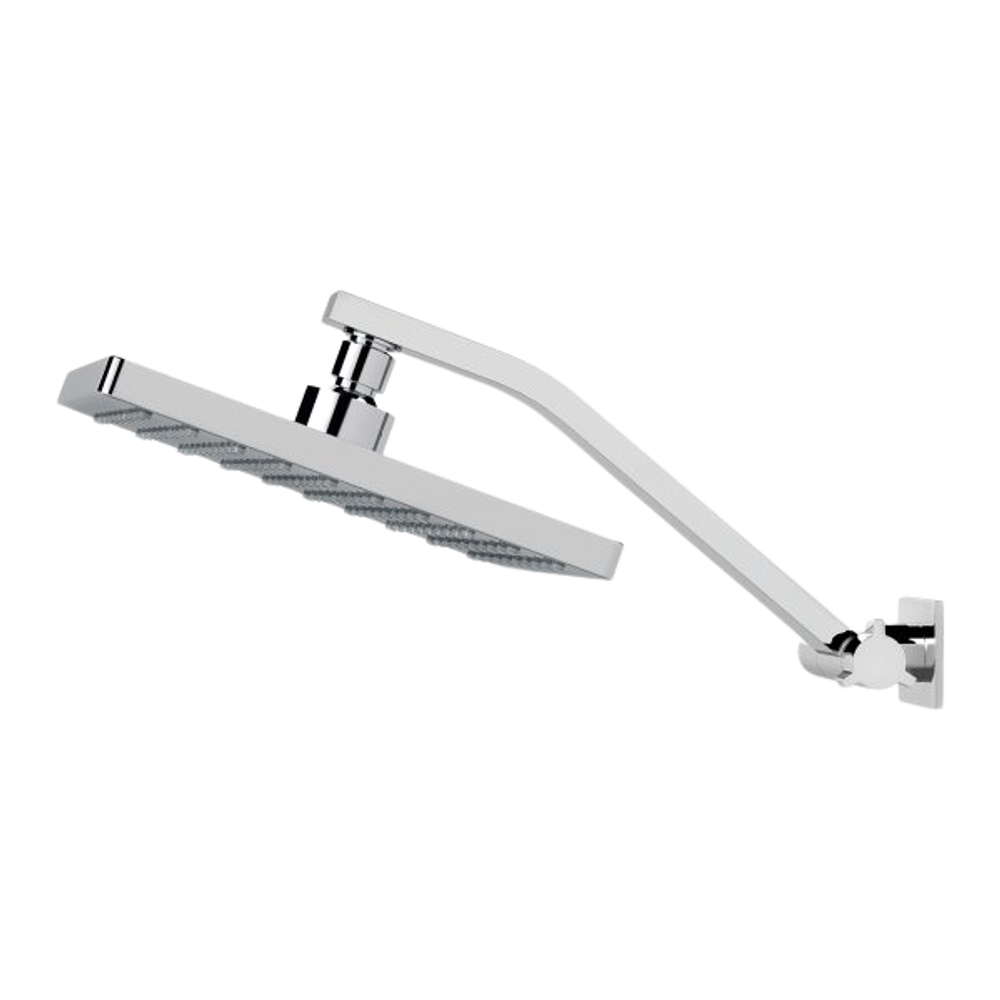 Lexi Universal Shower Arm & 200mm Square Rose Chrome