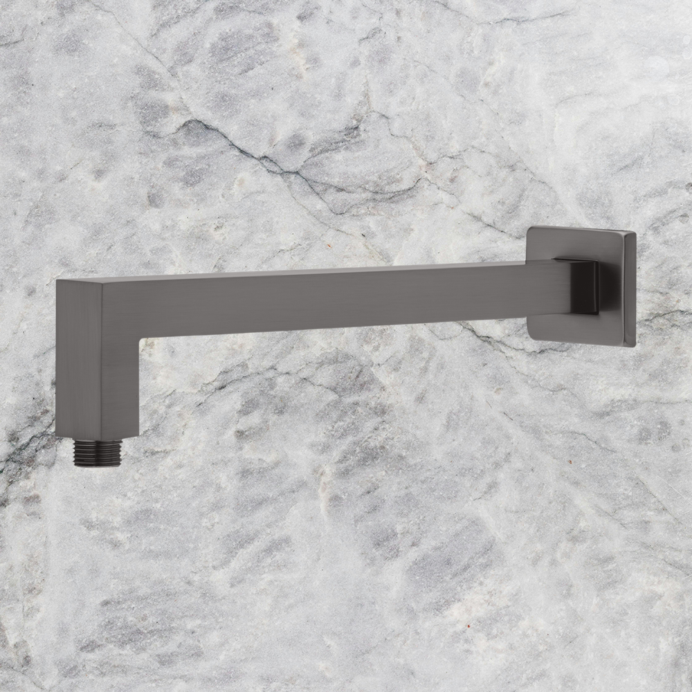 Lexi Shower Arm 400mm Square Brushed Carbon