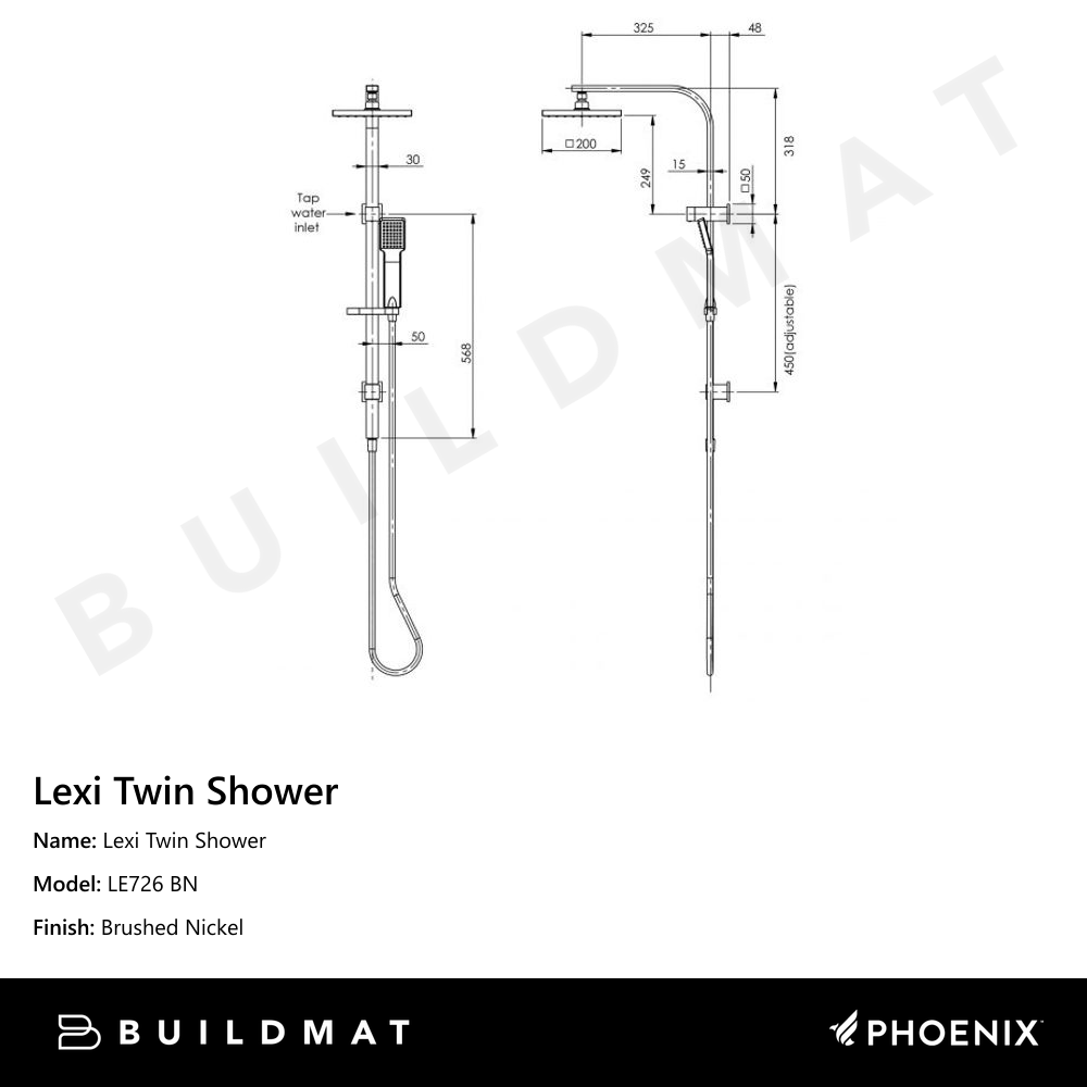 Lexi Twin Shower Brushed Nickel