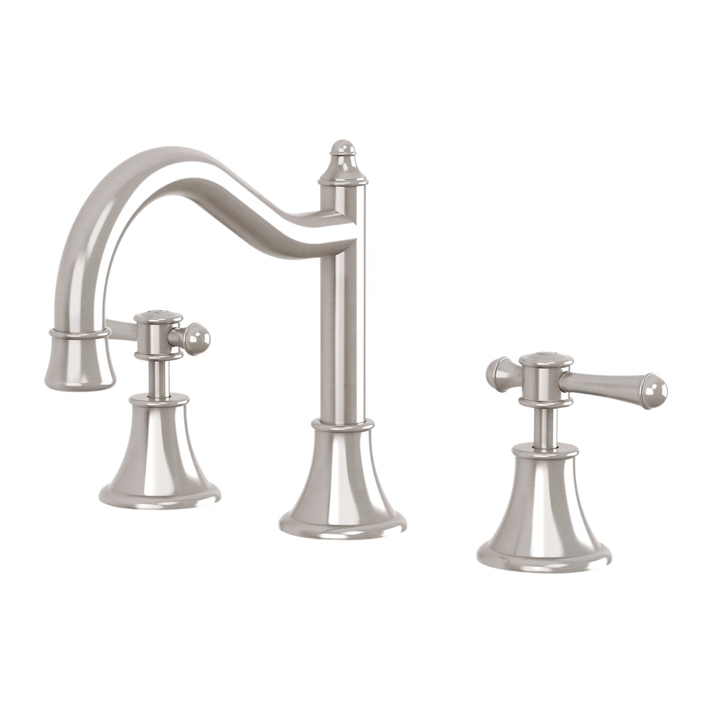 Nostalgia Lever Basin Set Shepherds Crook  Brushed Nickel