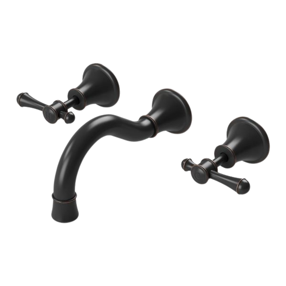 Nostalgia Lever Basin / Bath Set 180mm Shepherds Crook Antique Black