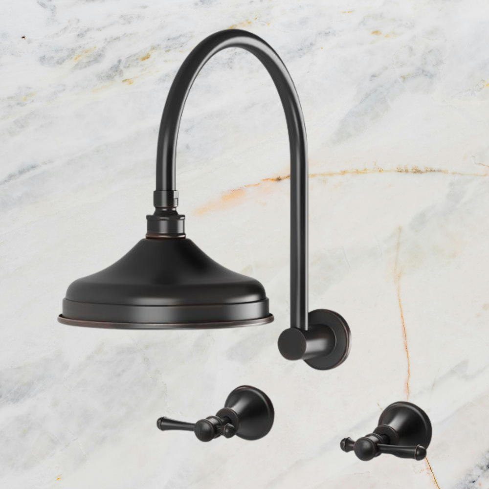 Nostalgia Lever Shower Set Antique Black