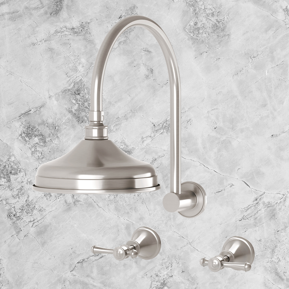 Nostalgia Lever Shower Set Brushed Nickel