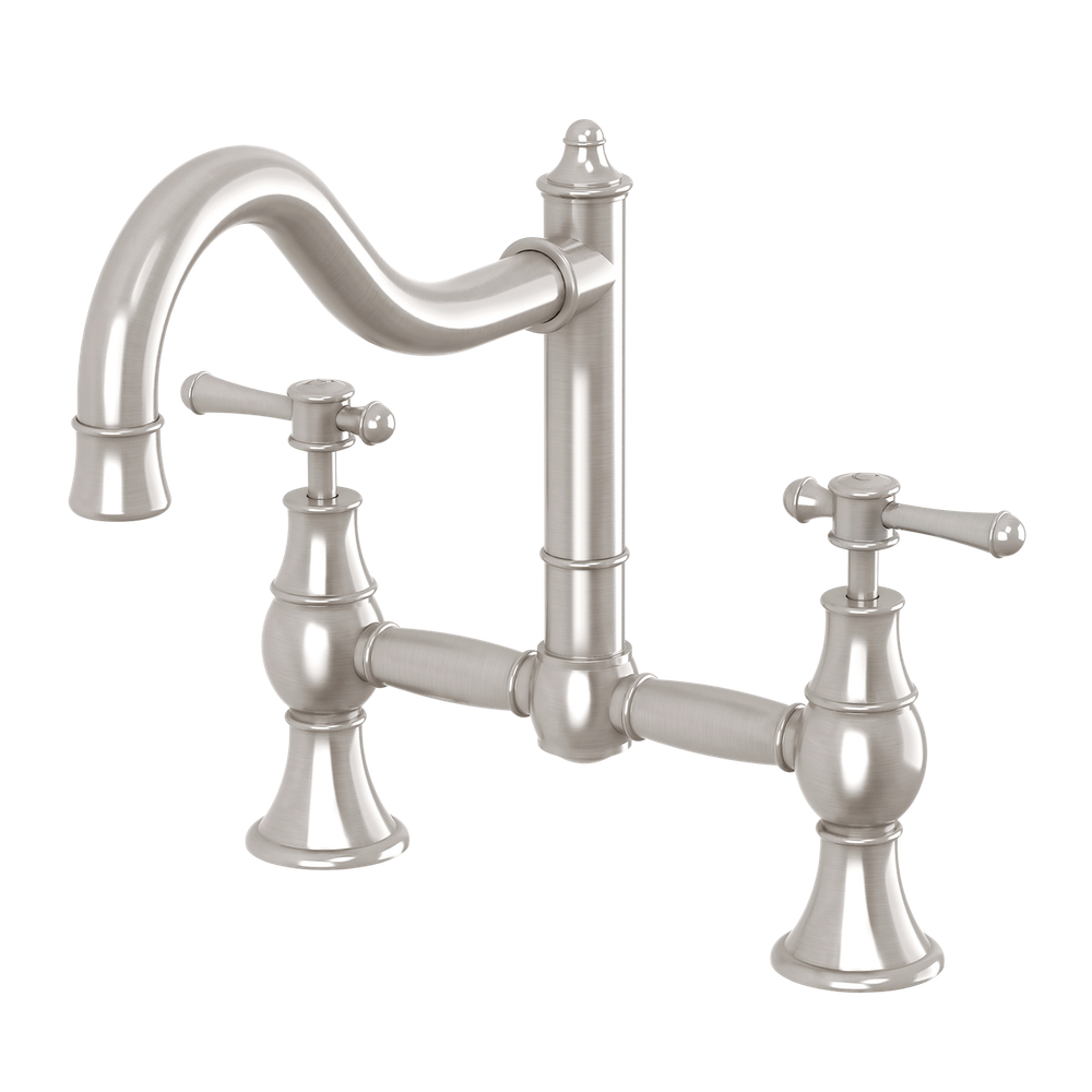 Nostalgia Exposed Sink Set 230mm Shepherds Crook Brushed Nickel