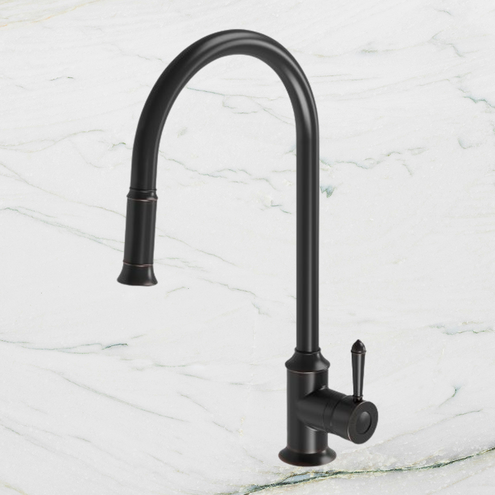 Nostalgia Pull Out Sink Mixer 230mm Antique Black