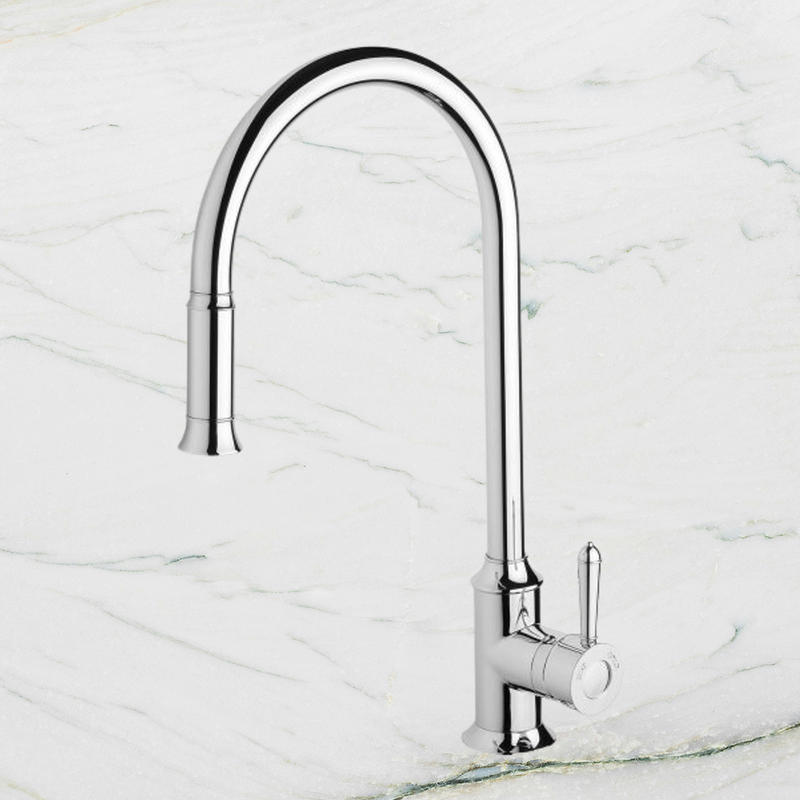 Nostalgia Pull Out Sink Mixer 230mm Chrome