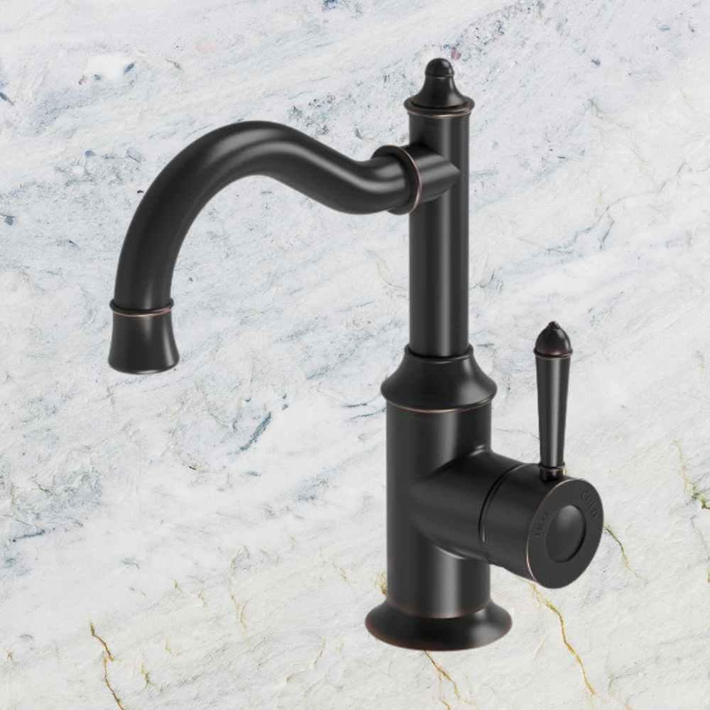 Nostalgia Basin Mixer 160mm Shepherds Crook Antique Black