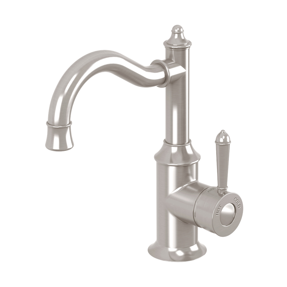 Nostalgia Basin Mixer 160mm Shepherds Crook Brushed Nickel