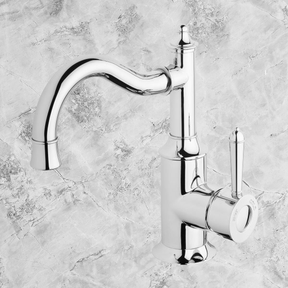 Nostalgia Basin Mixer 160mm Shepherds Crook Chrome