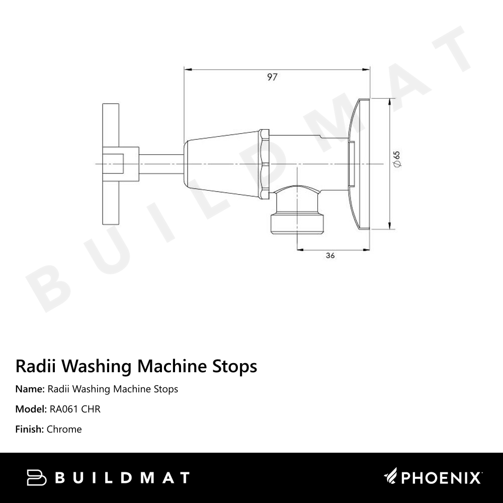 Radii Washing Machine Stops Chrome