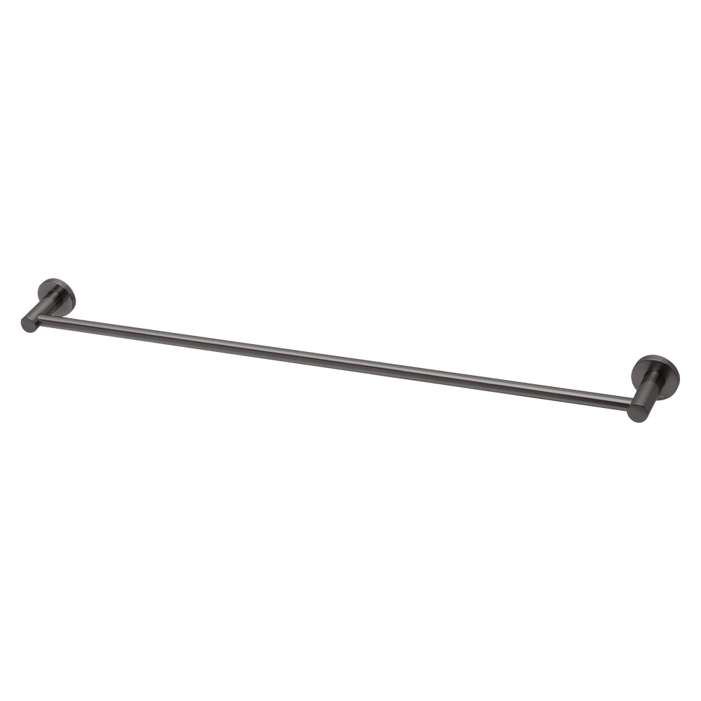 Radii Single Towel Rail 800mm Round Plate Brushed Carbon