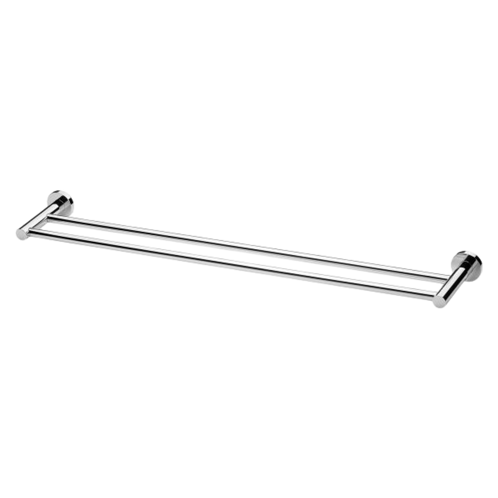 Radii Double Towel Rail 800mm Round Plate Chrome