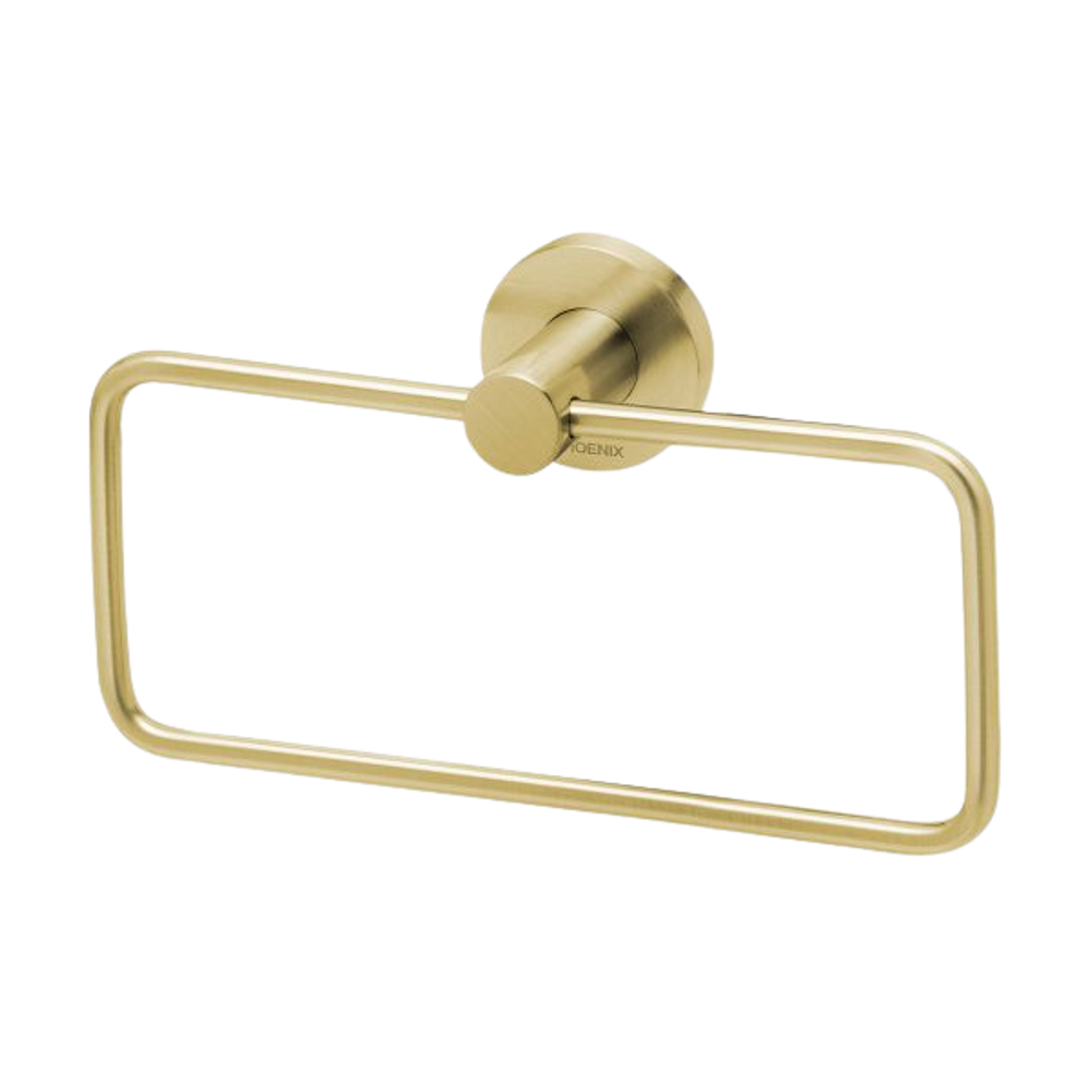 Radii Hand Towel Holder Round Plate Brushed Gold