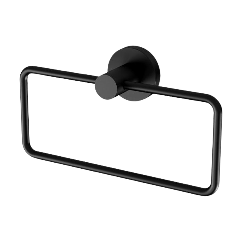 Radii Hand Towel Holder Round Plate Matte Black