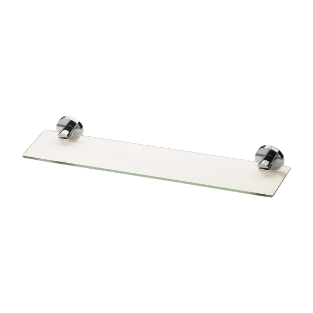 Radii Glass Shelf Round Plate Chrome