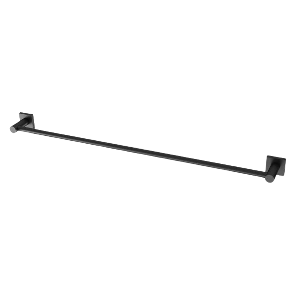 Radii Single Towel Rail 800mm Square Plate Matte Black