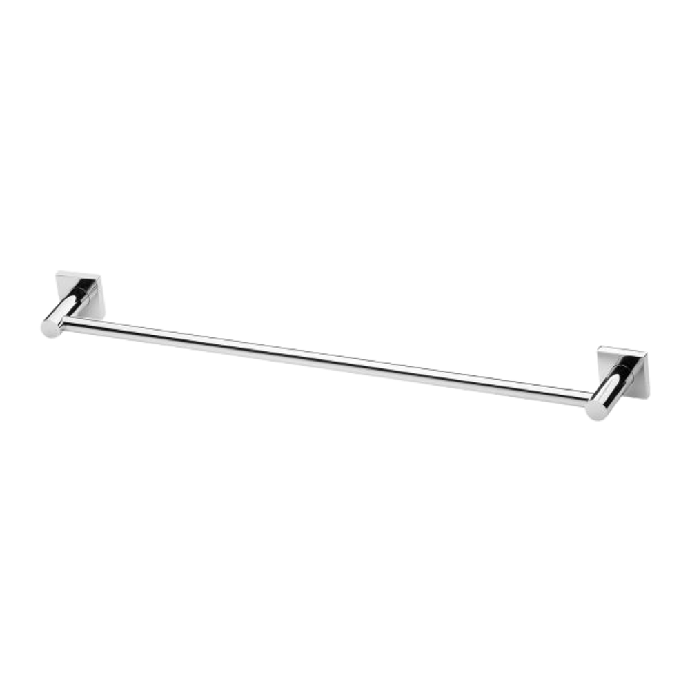 Radii Single Towel Rail 600mm Square Plate Chrome