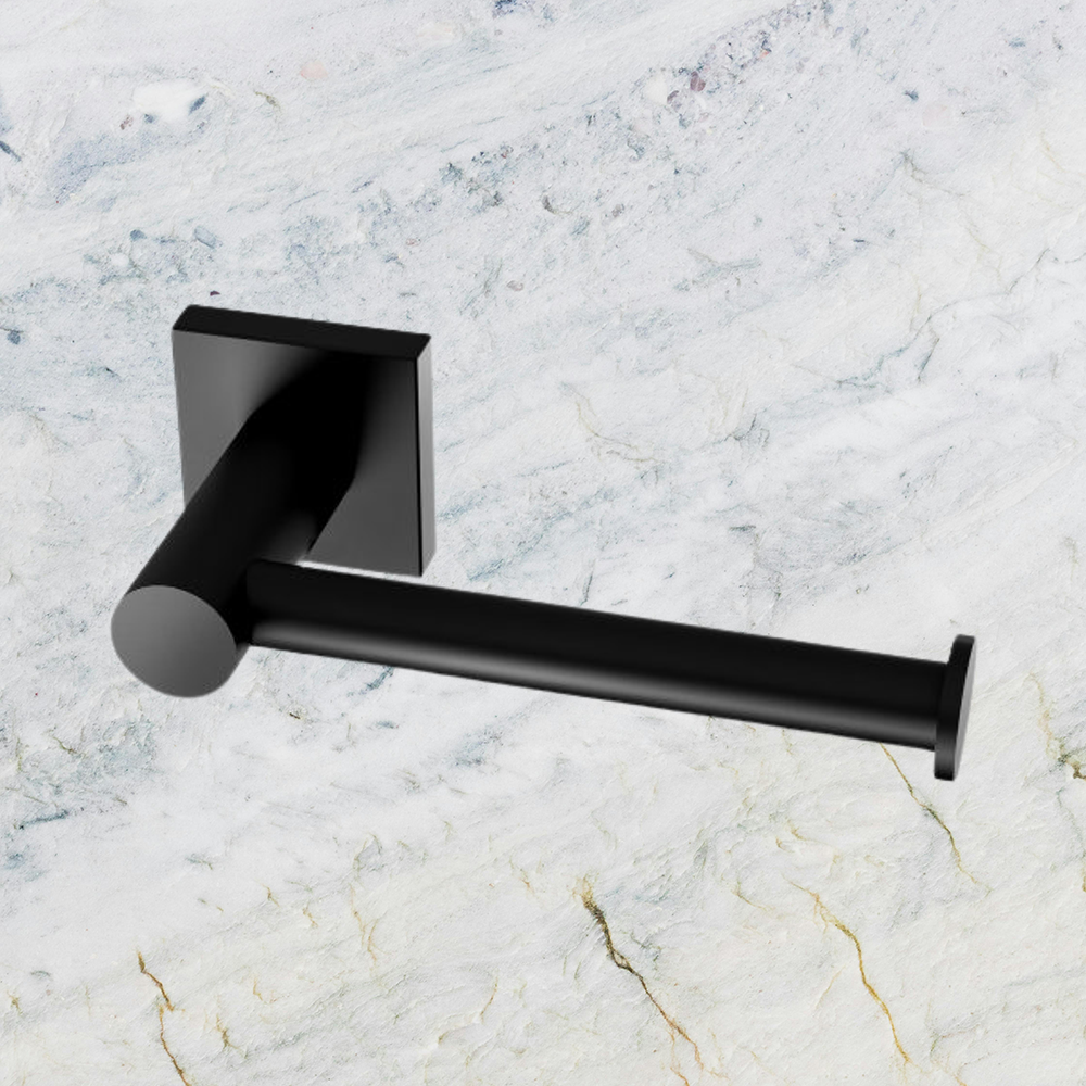 Radii Toilet Roll Holder Square Plate Matte Black