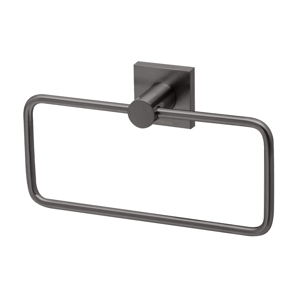 Radii Hand Towel Holder Square Plate Brushed Carbon