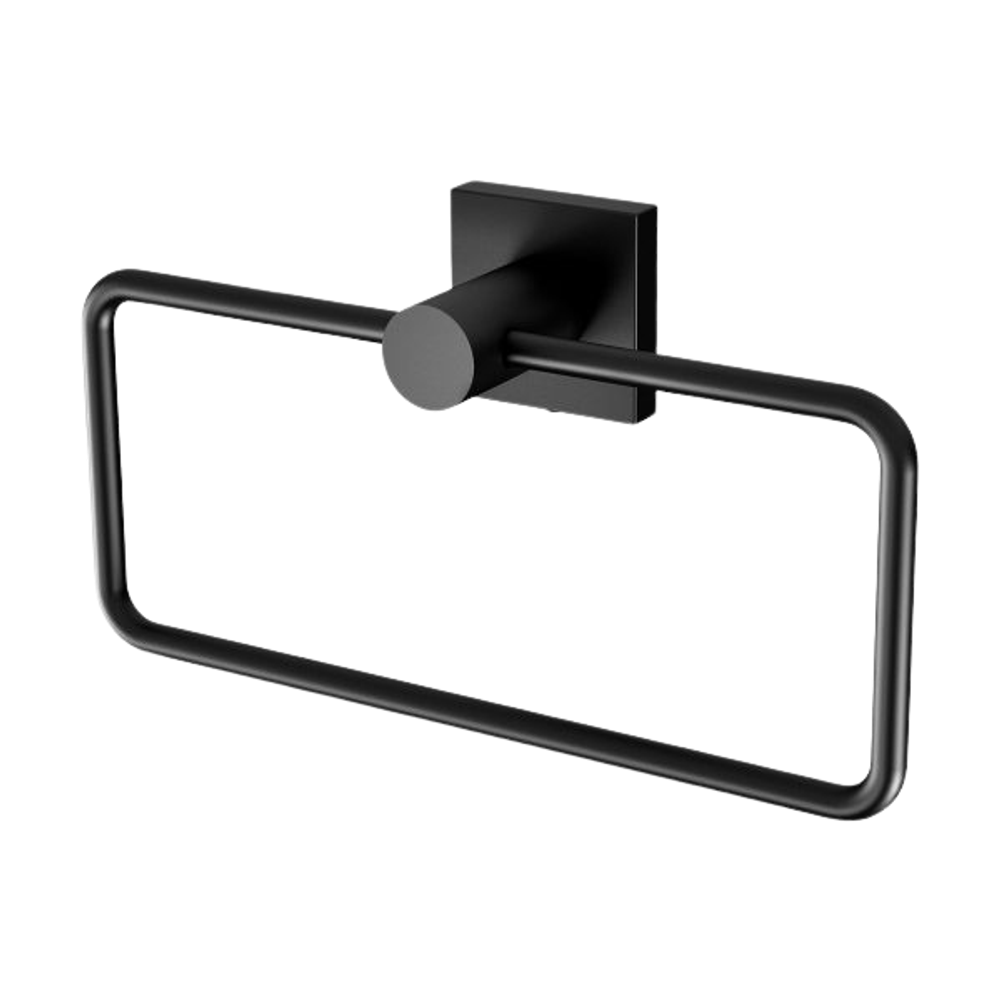 Radii Hand Towel Holder Square Plate Matte Black