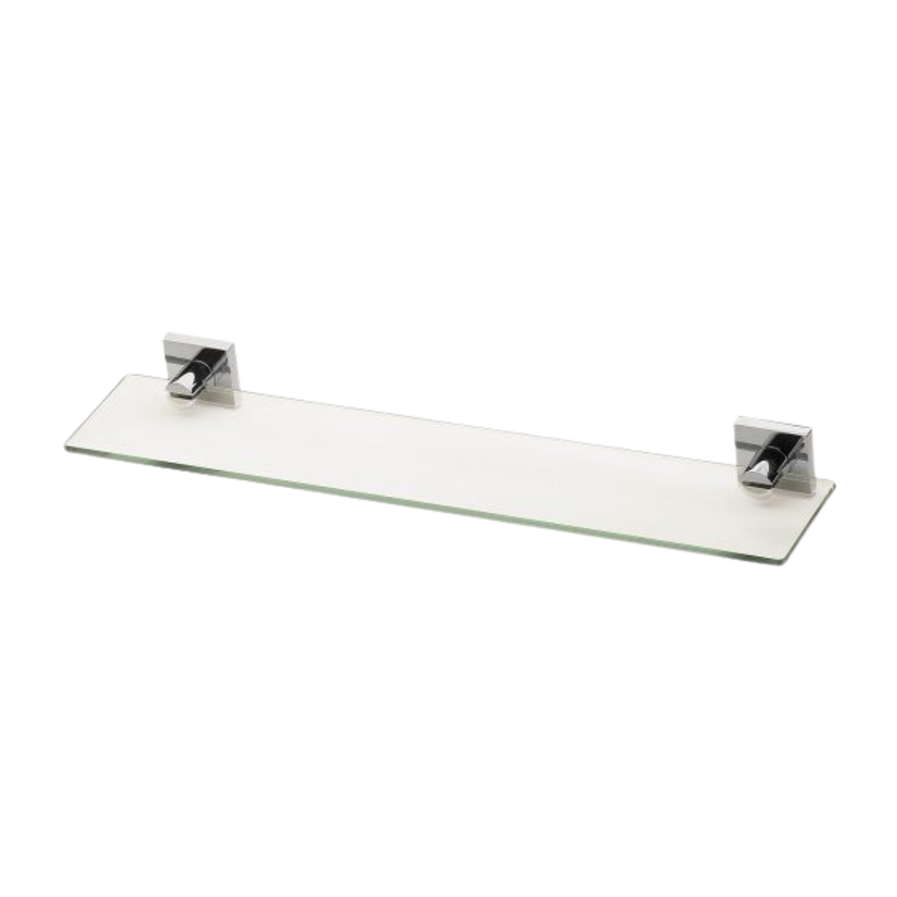 Radii Glass Shelf Square Plate Chrome