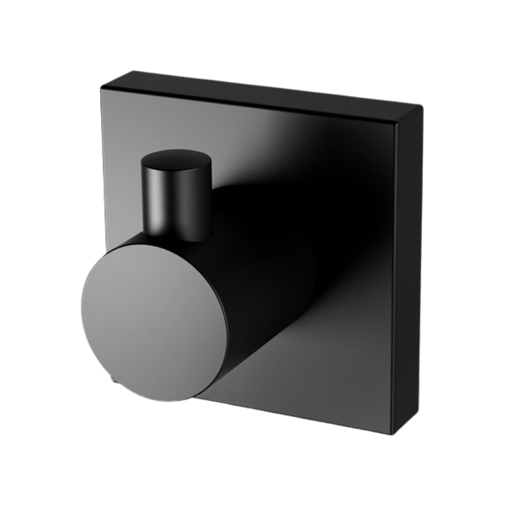 Radii Robe Hook Square Plate Matte Black