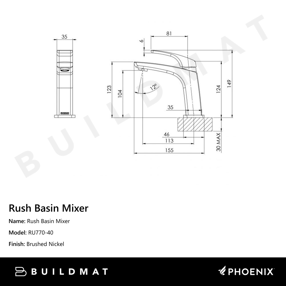 Rush Basin Mixer Brushed Nickel