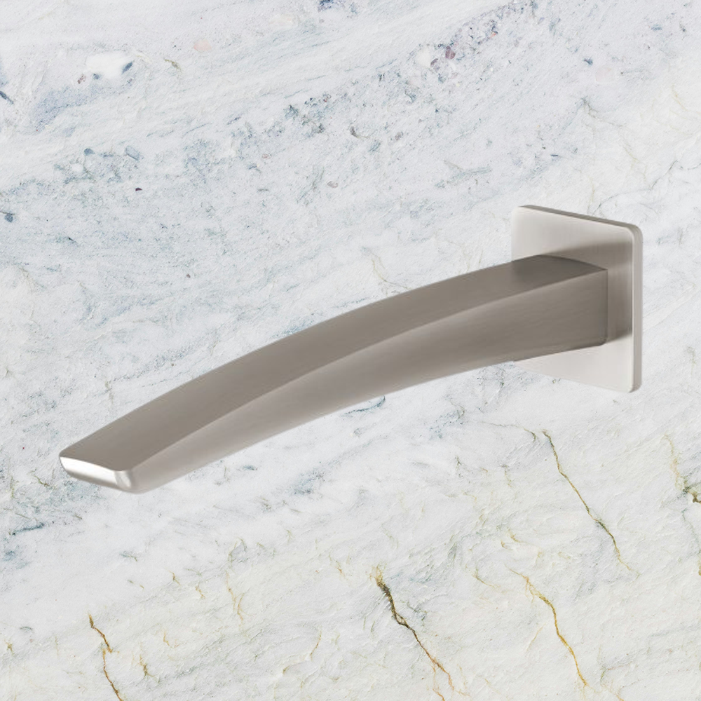 Rush Wall Basin Outlet 230mm Brushed Nickel