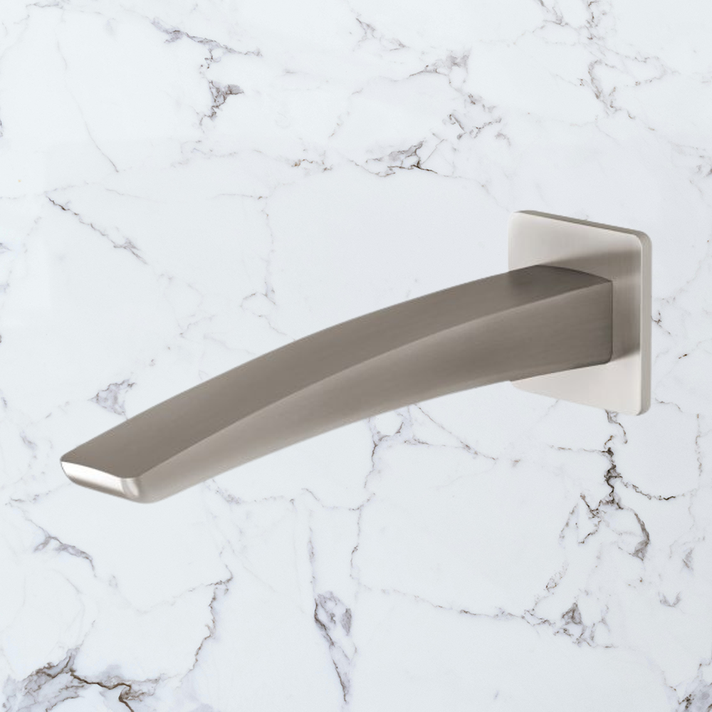 Rush Wall Bath Outlet 180mm Brushed Nickel