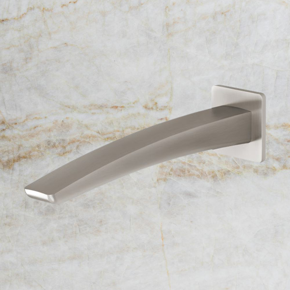 Rush Wall Bath Outlet 230mm Brushed Nickel