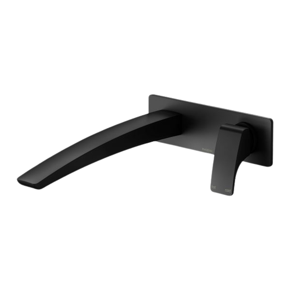 Rush Wall Bath Mixer Set 230mm Matte Black