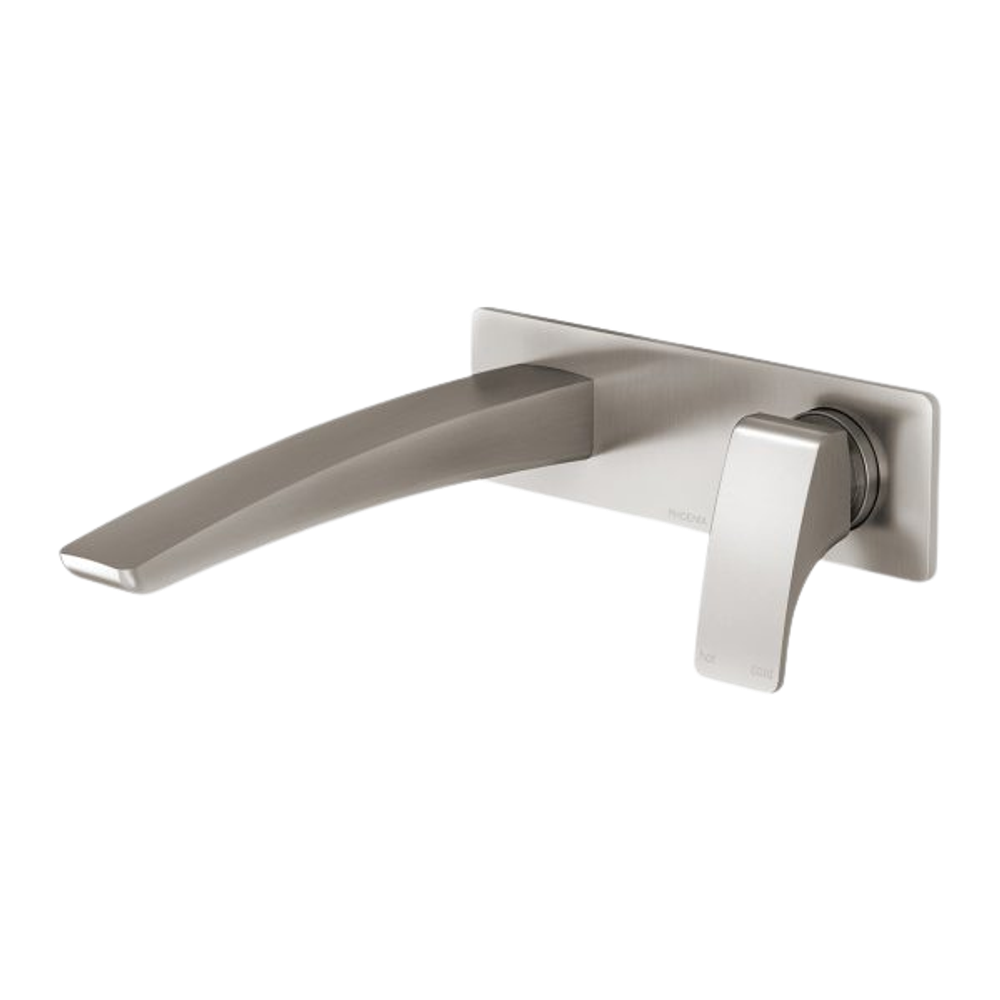 Rush Wall Basin Mixer Set 180mm Brushed Nickel