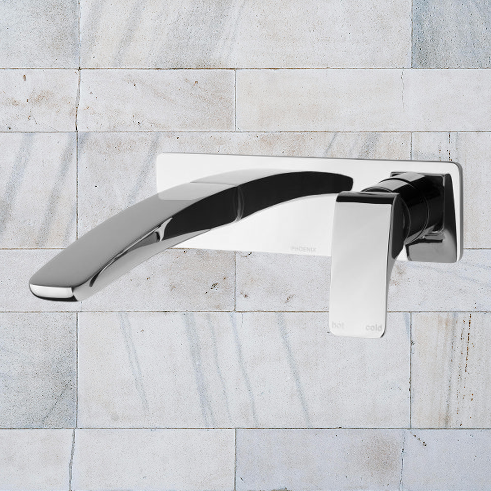 Rush Wall Basin Mixer Set 180mm Chrome