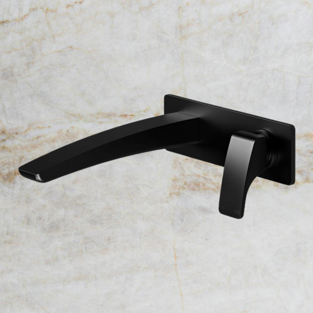 Rush Wall Basin Mixer Set 180mm Matte Black