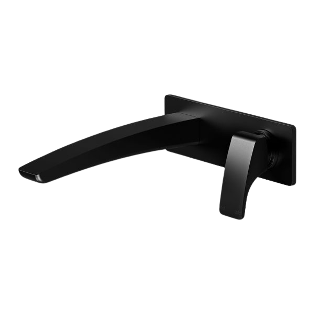 Rush Wall Basin Mixer Set 180mm Matte Black