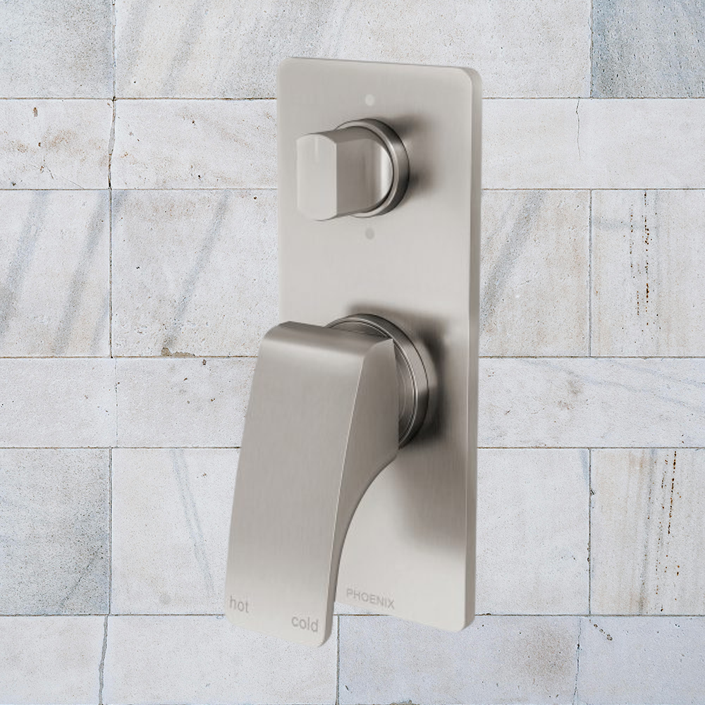 Rush Shower / Bath Diverter Mixer Brushed Nickel