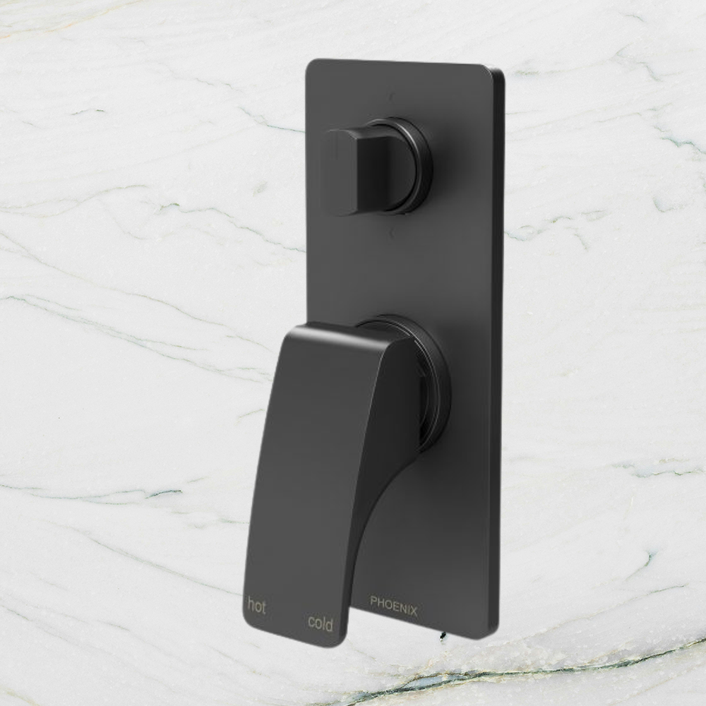 Rush Shower / Bath Diverter Mixer Matte Black