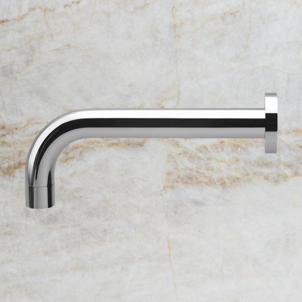 Vivid Wall Bath Outlet 200mm Curved Chrome