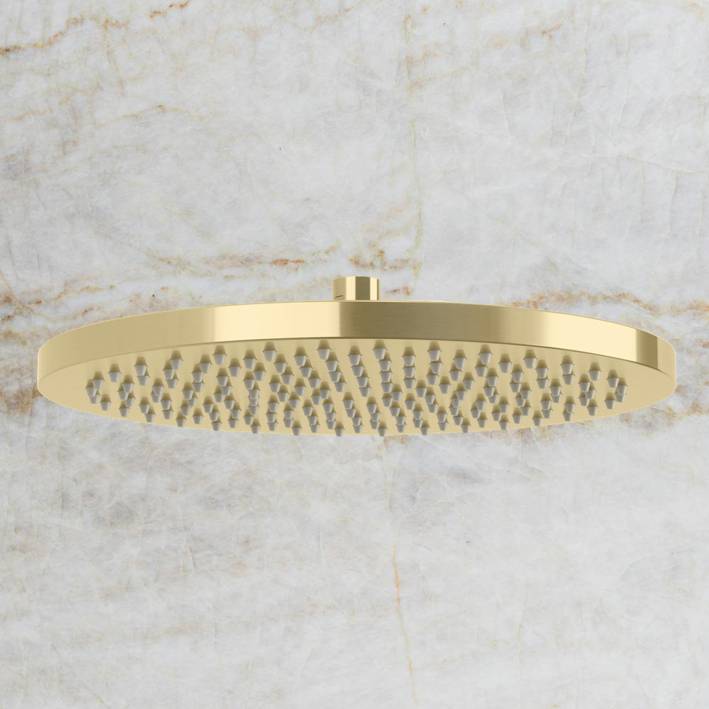 Vivid Shower Rose 300mm Round Brushed Gold