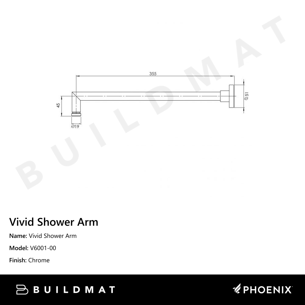 Vivid Shower Arm Chrome