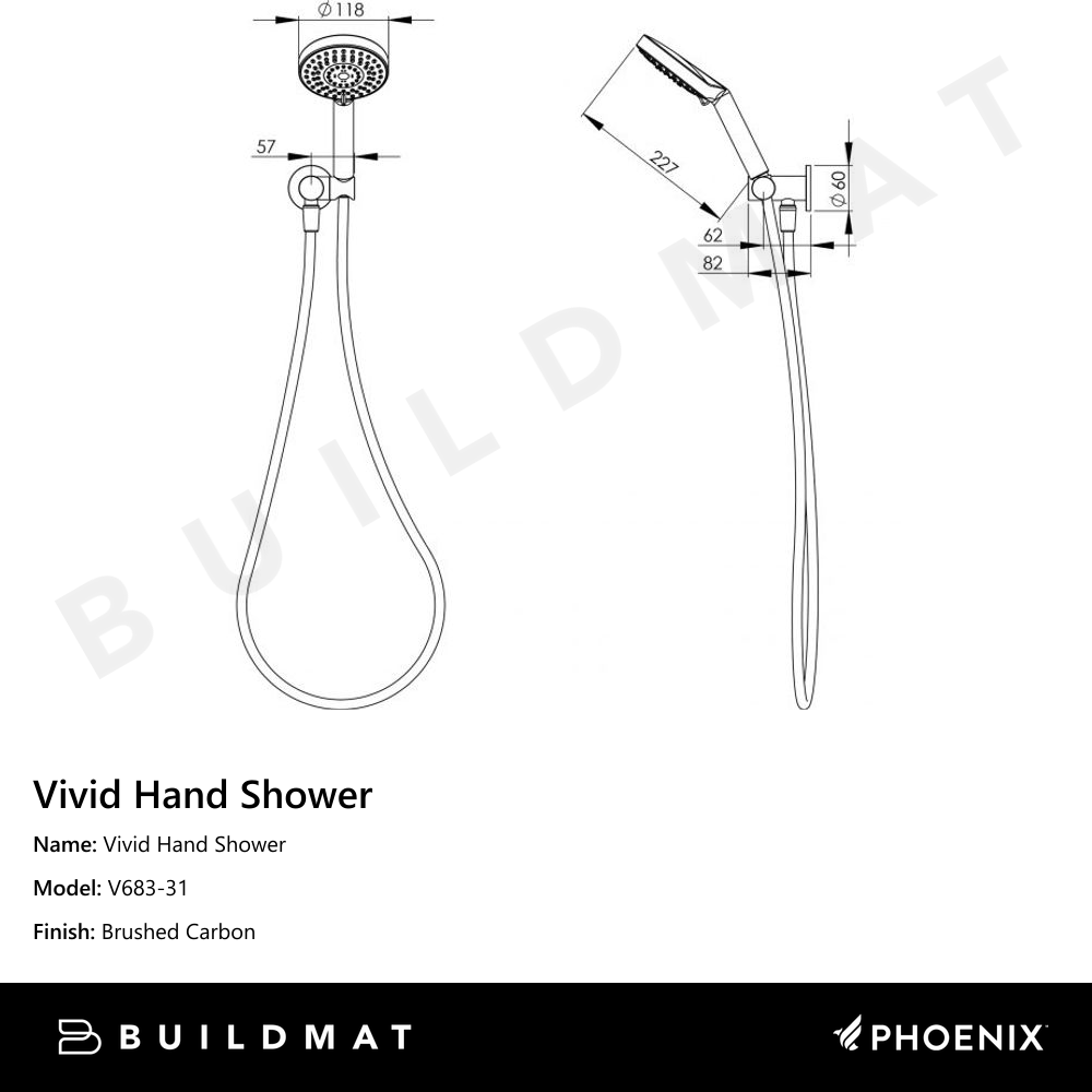 Vivid Hand Shower Brushed Carbon