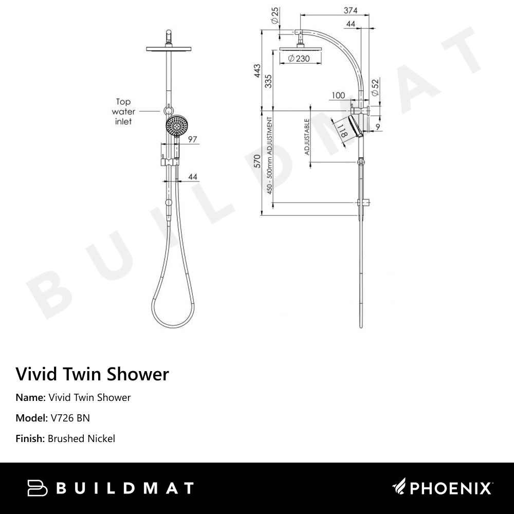 Vivid Twin Shower Brushed Nickel