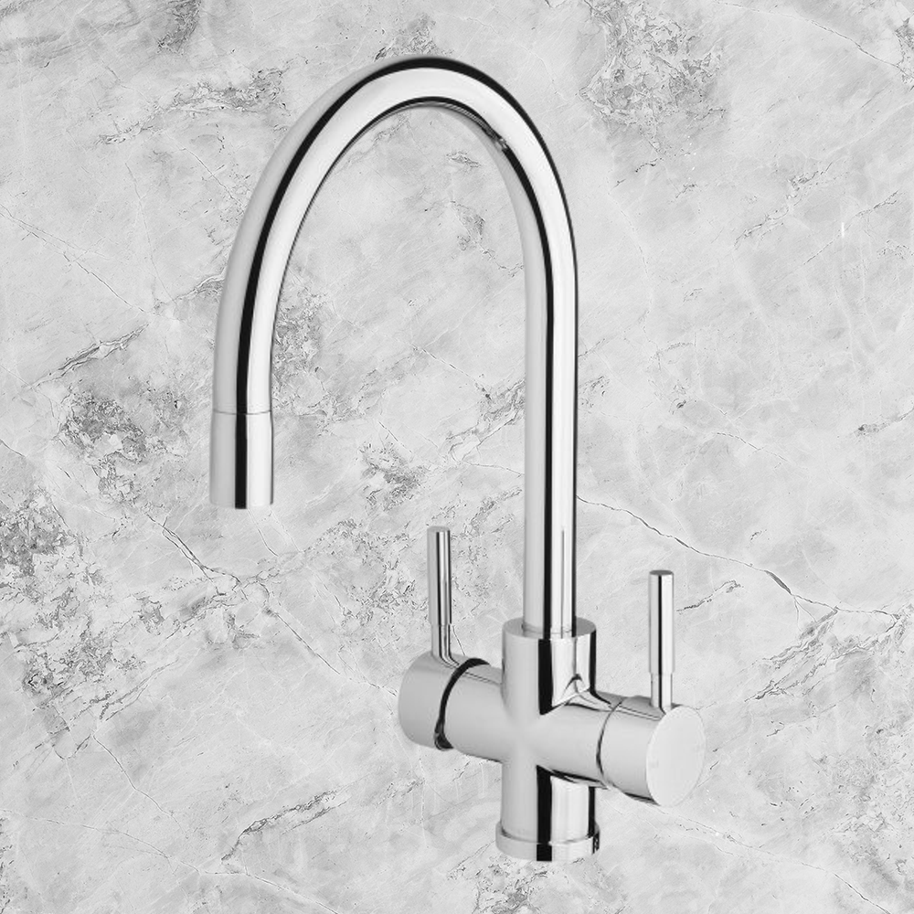 Vivid Filtered Sink Mixer 220mm Gooseneck with Filters  Chrome