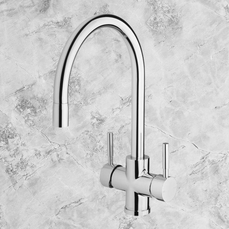 Vivid Filtered Sink Mixer 220mm Gooseneck with Filters  Chrome