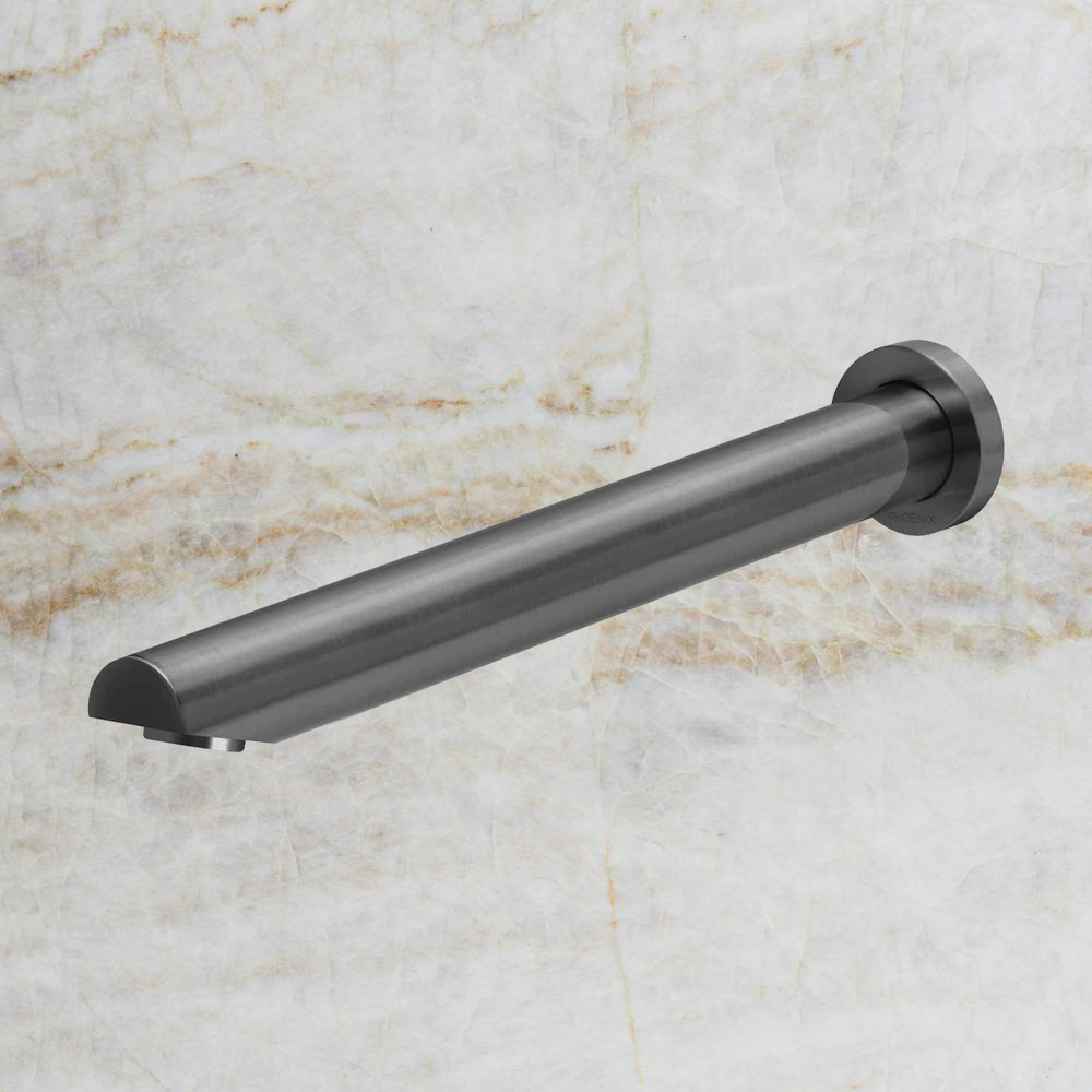 Vivid Wall Bath Outlet 32 x 300mm Angled Brushed Carbon